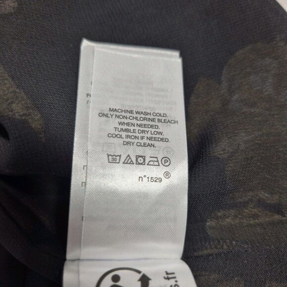 Ralph Lauren Womens Floral Ruffle-Trim Georgette Blouse Black Size XL NWT (26) - Picture 11 of 15